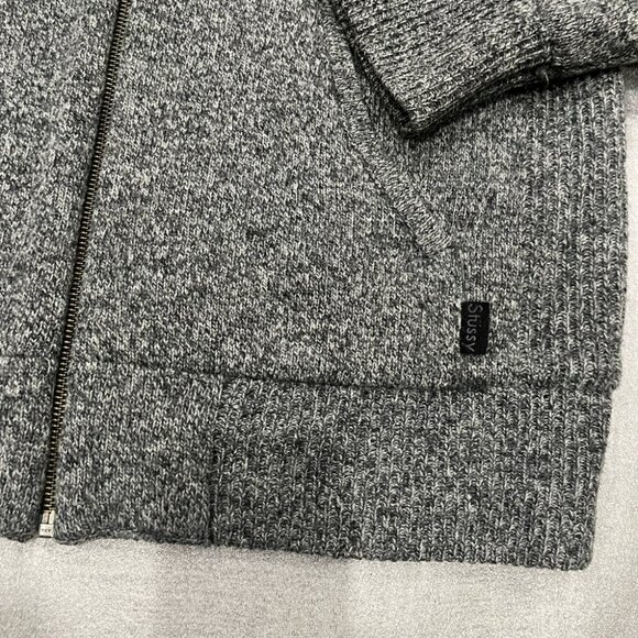 [L]Stussy Lamb Wool Full Zip Hoodie Jacket - Picture 5 of 13
